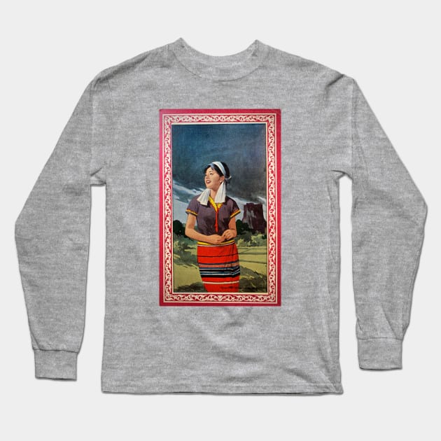 Kayin Lady (Vertical) Long Sleeve T-Shirt by shwewawah